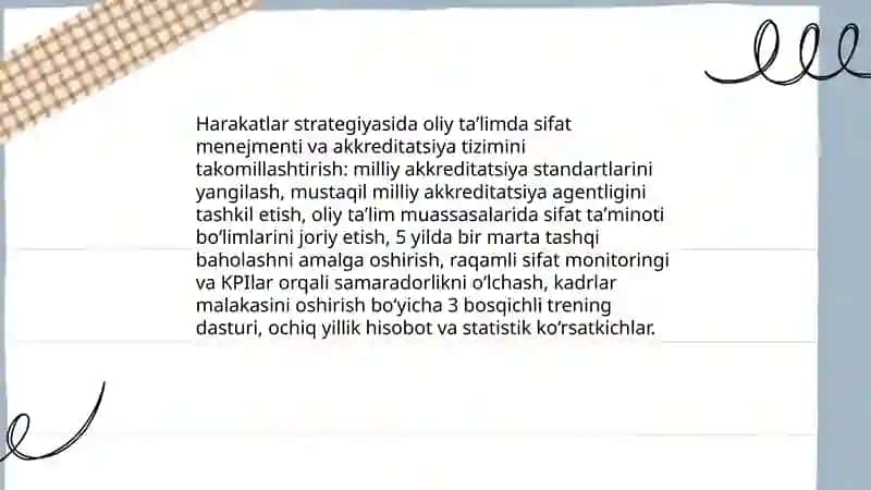 Harakatlar strategiyasida oliy taʼlim sifatini oshirish 4