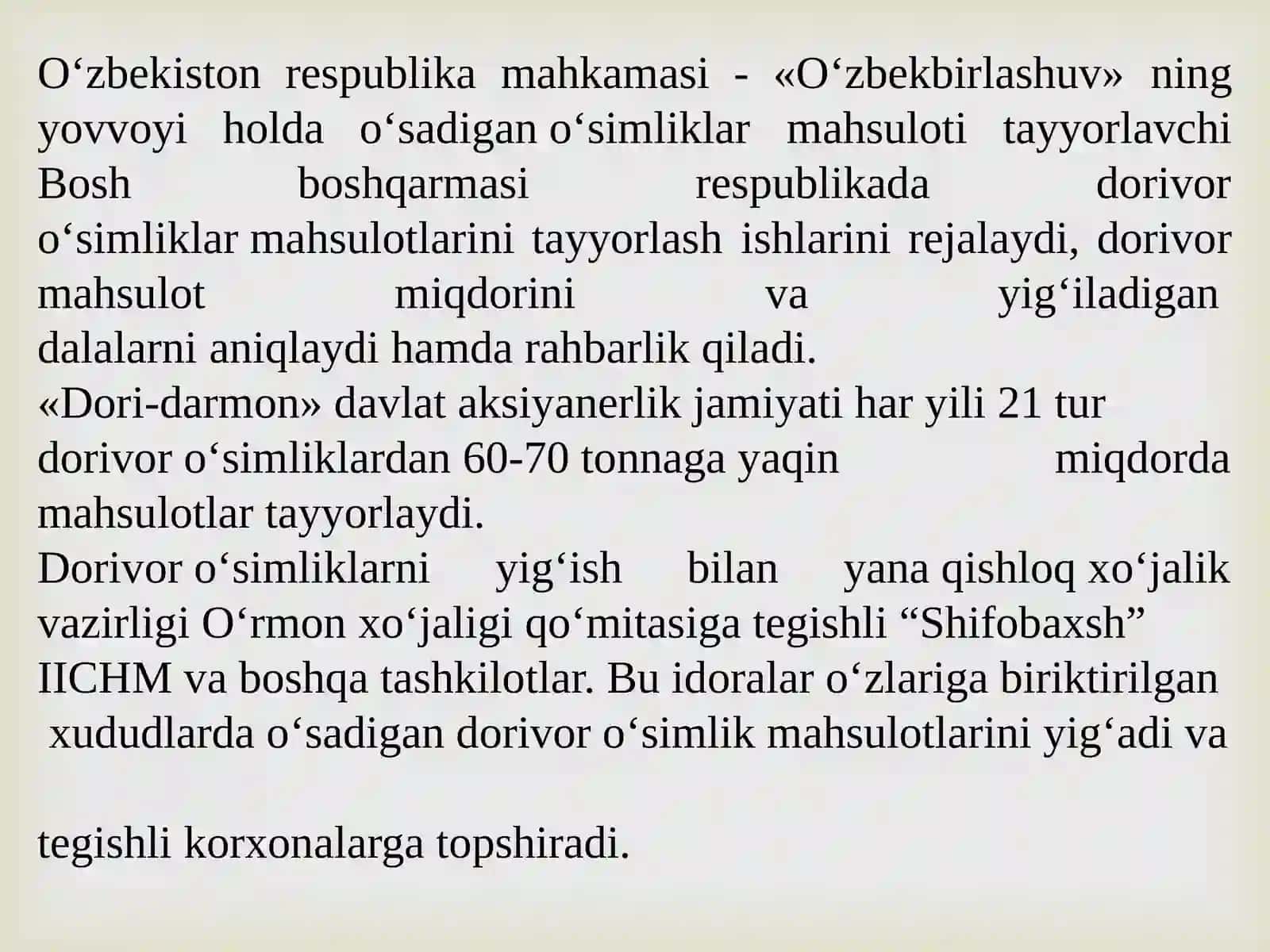 Dorivor O’simlik Xom Ashyolarini Tayyorlash Asoslari 4