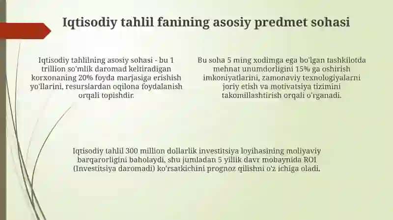 Iqtisodiy tahlilning fan sifatida shakllanishi 4