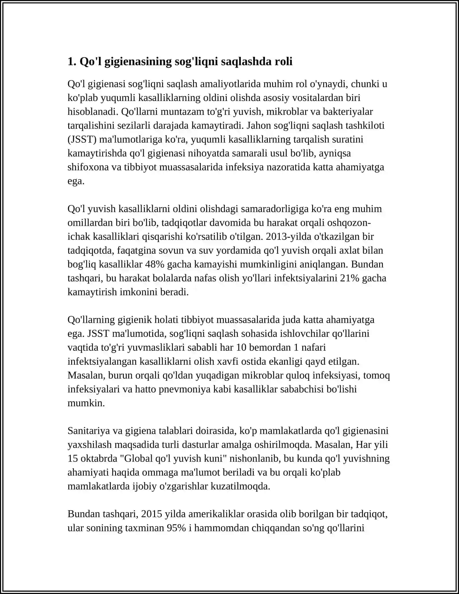 Qo'l gigienasi sog'liqni saqlashda roli 4
