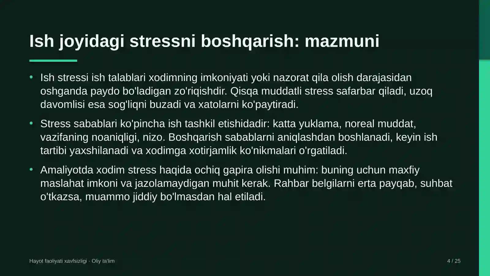 Folklor jamoalarida ish joyidagi stressni boshqarish 4