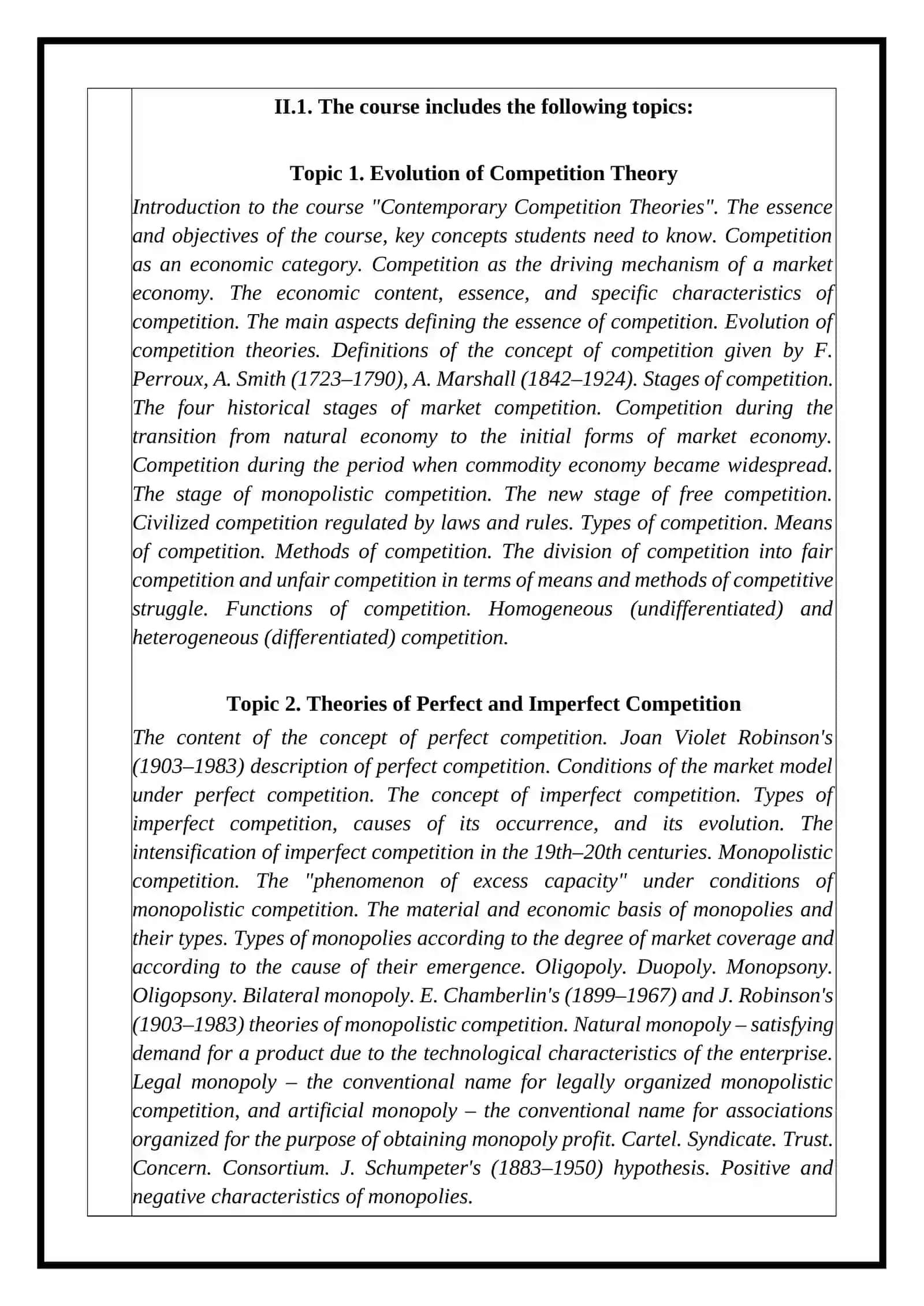 CONTEMPORARY COMPETITION THEORIES 4
