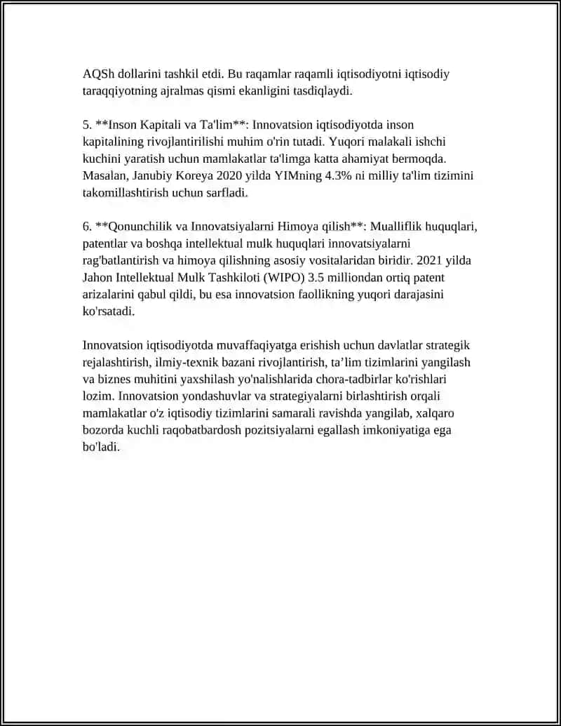 INNOVATSION IQTISODIYOTNI RIVOJLANTIRISHNING ILMIY-USLUBIY ASOSLAR 4