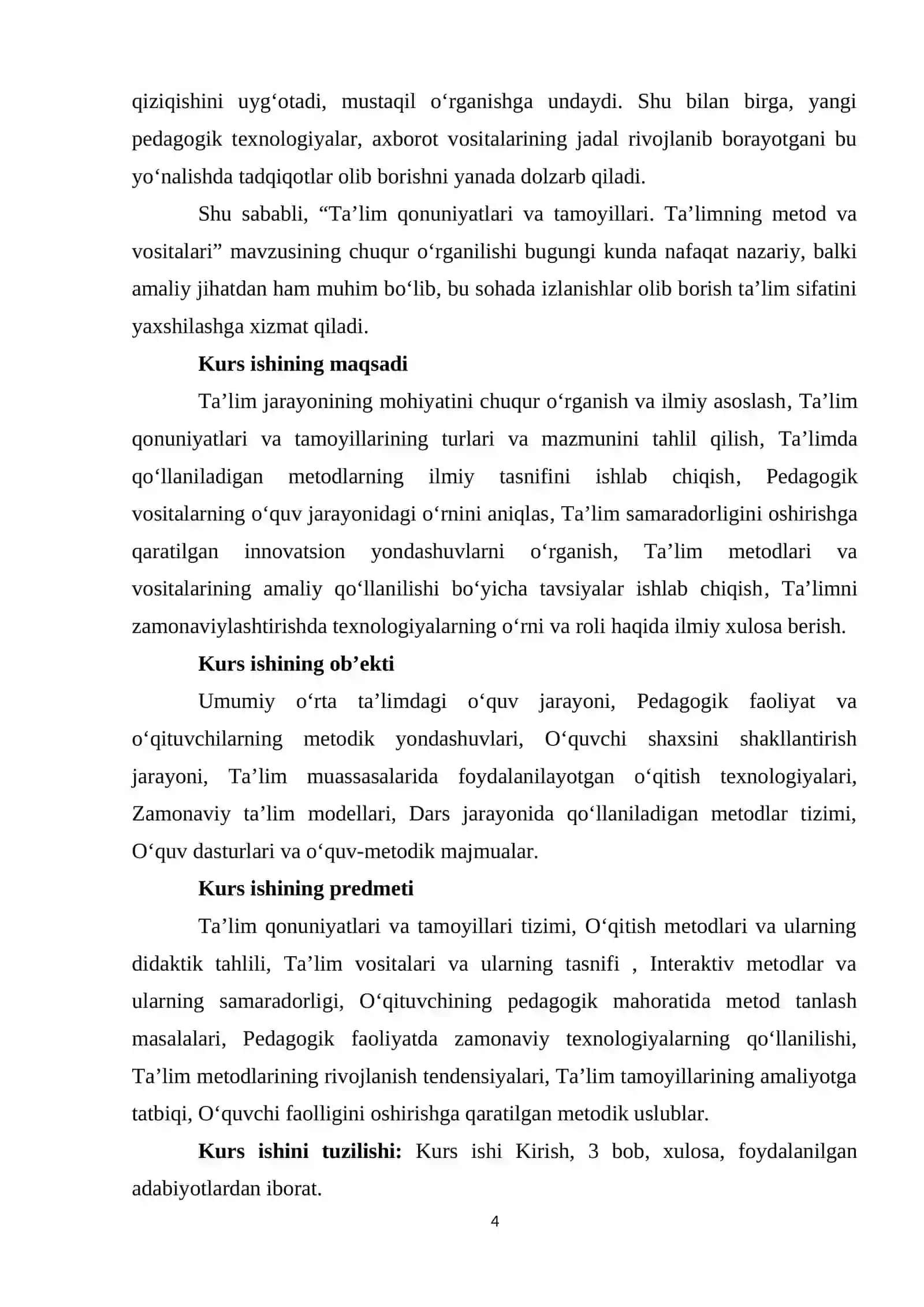 Ta’lim qonuniyatlari va tamoyillari. Ta’limning metod va vositalari 4