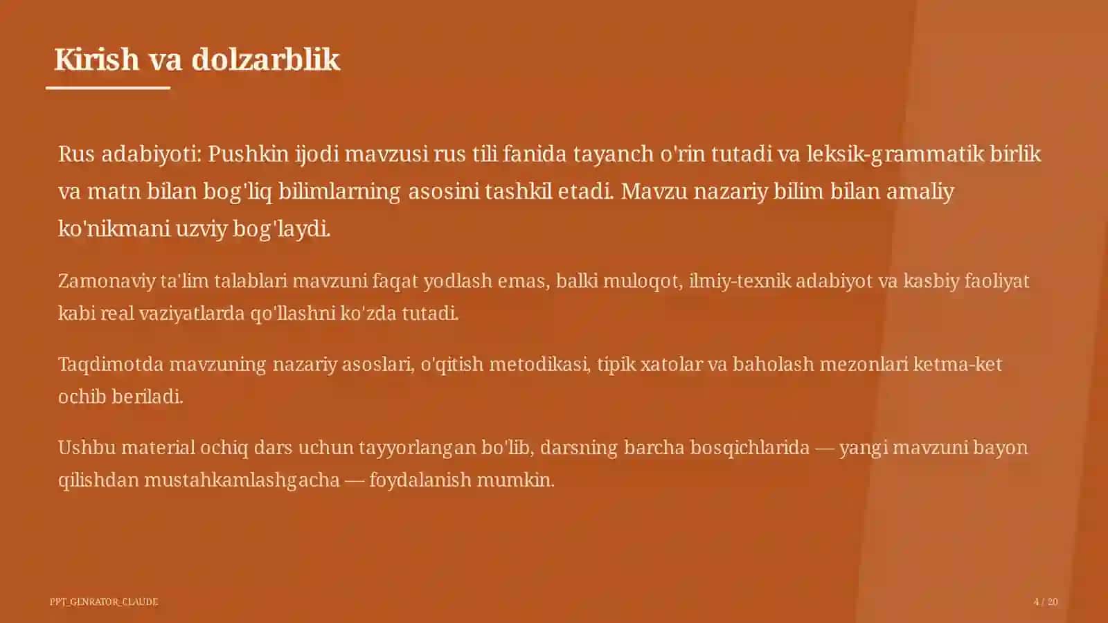 Rus adabiyoti: Pushkin ijodi (9-sinf) 4