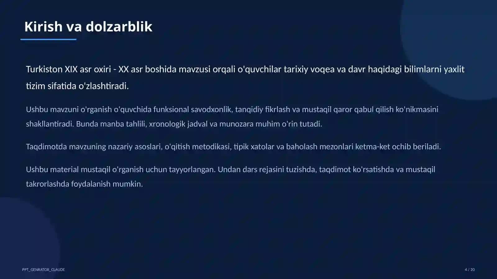 Turkiston XIX asr oxiri - XX asr boshida (9-sinf) 4