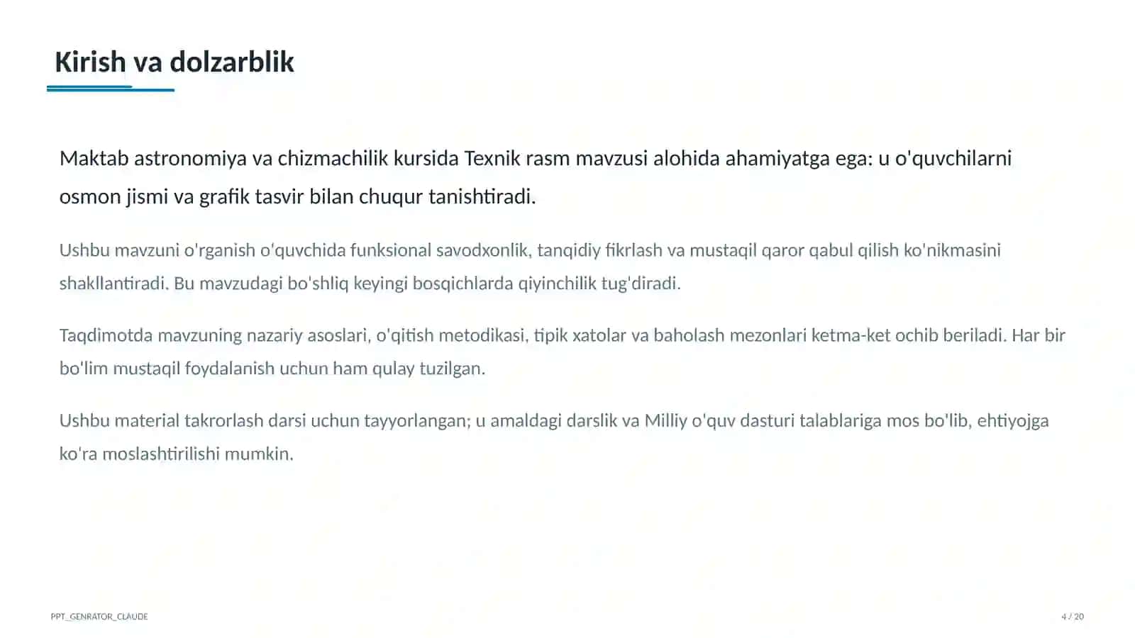 Astronomiya va chizmachilik (8–11) 4