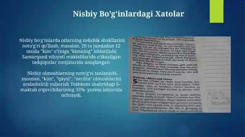 Nisbiy Olmoshlar 4
