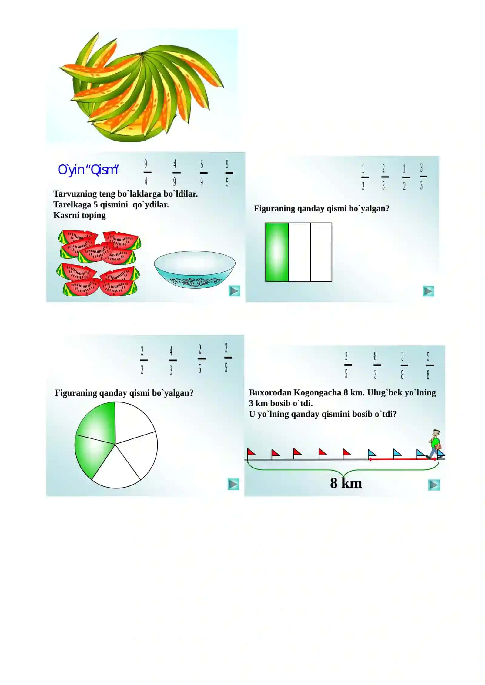 “To’g’ri va noto’g’ri kasrlar” 5-sinf matematika fanidan dars ishlanma. 4
