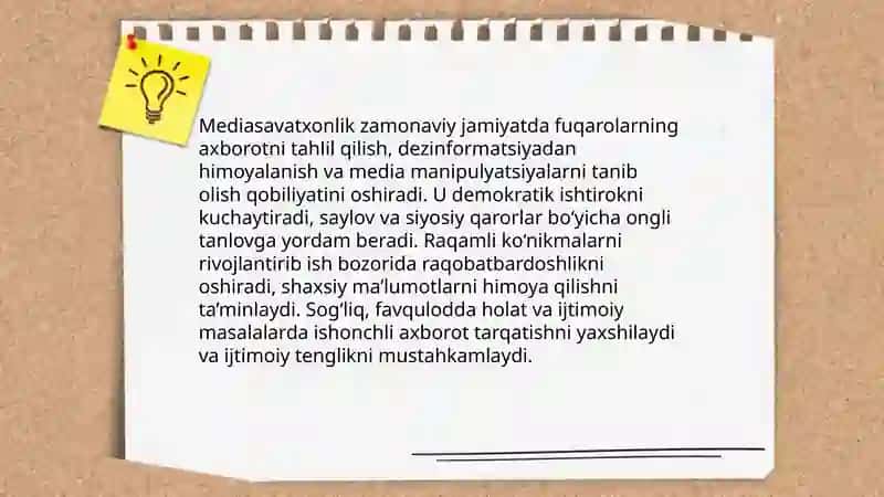 Mediasavatxonlikning zamonaviy jamiyatdagi roli 4