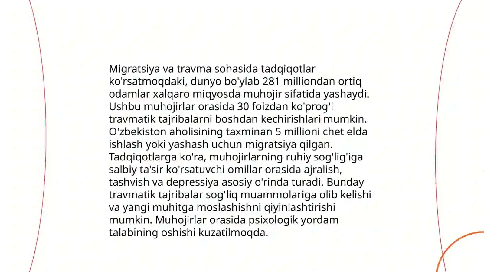 Migrantlarning ruhiy jatohati qaytgan muhojirning ruhiy jarohati sifatida 4