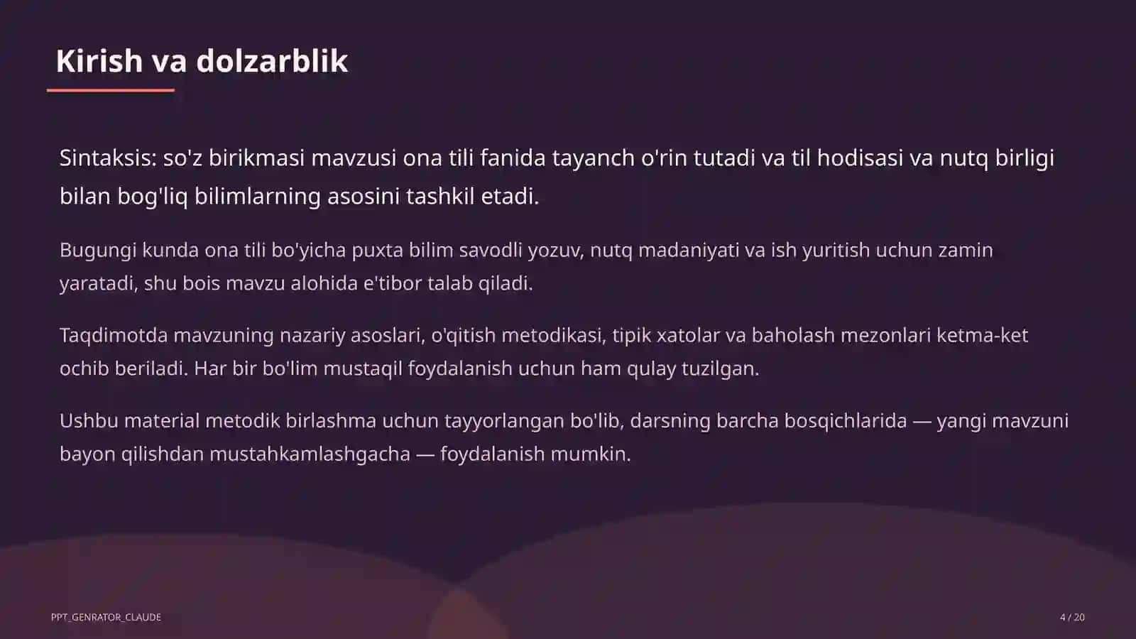 Sintaksis: so'z birikmasi (8-sinf) 4