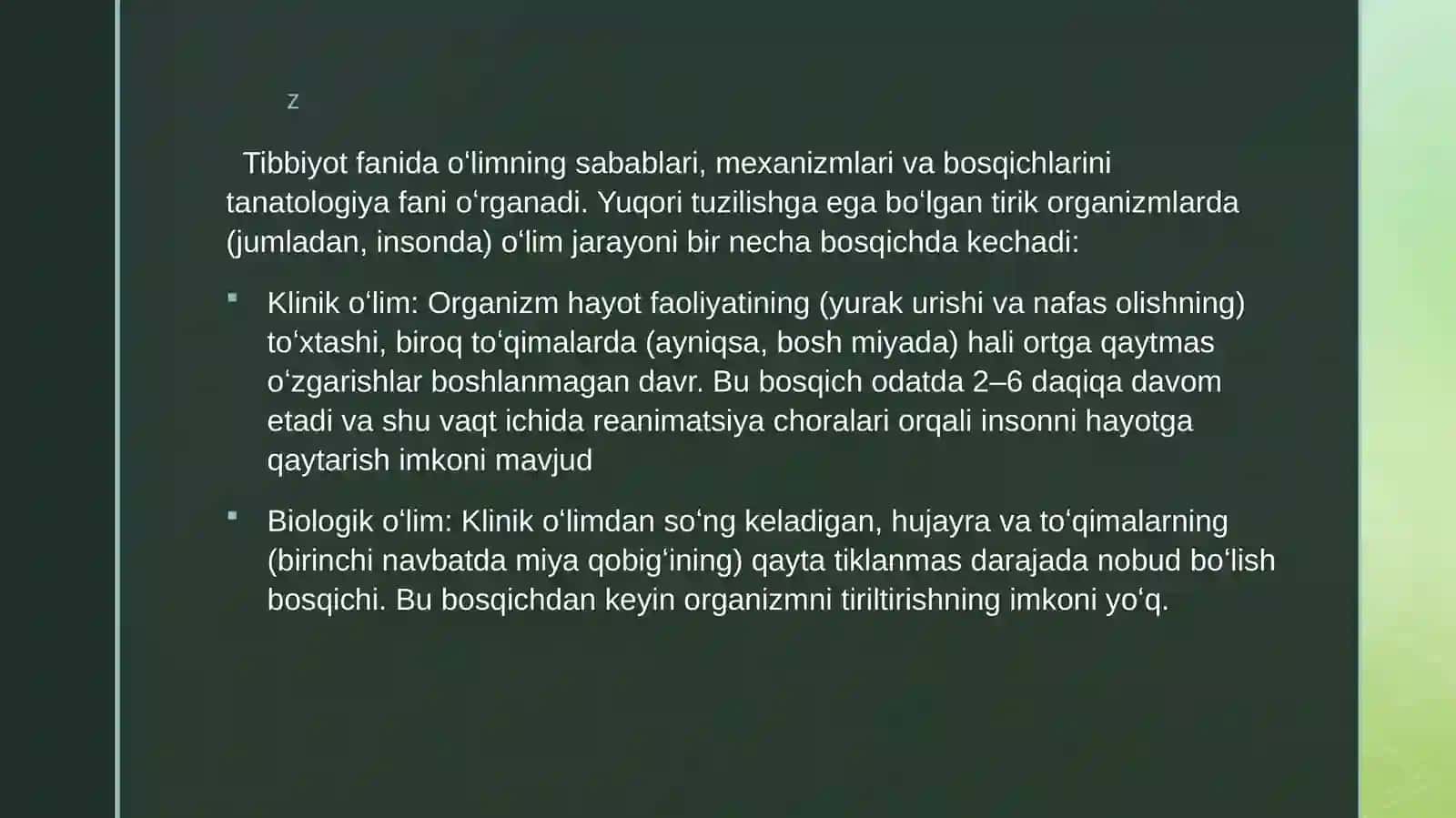 Oʻlimhaqida tushunchalar 4
