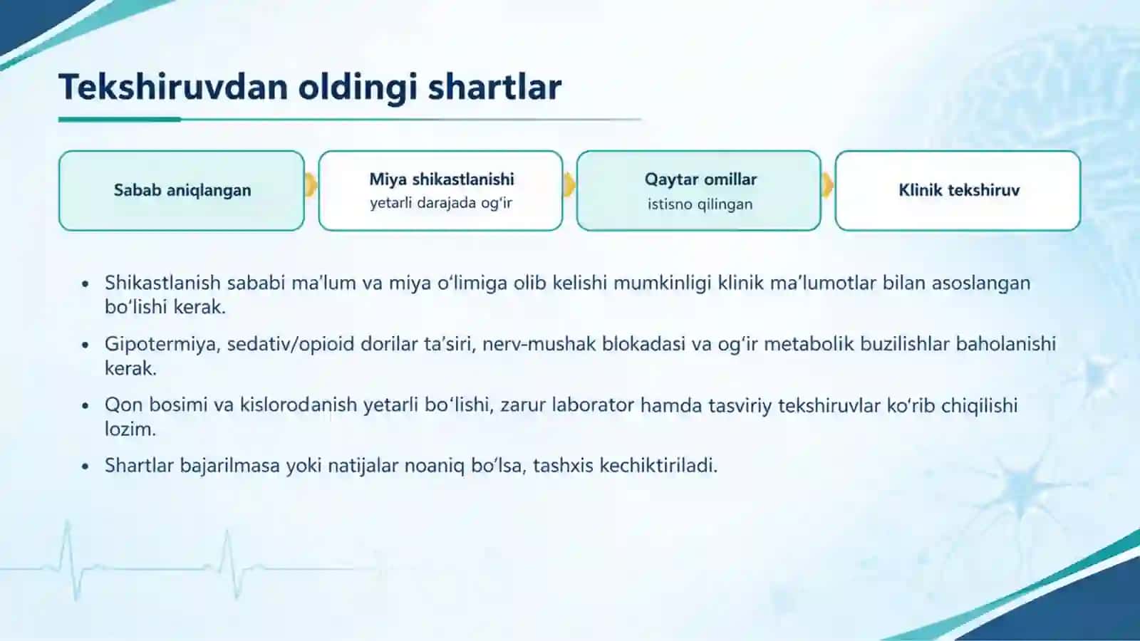 Miya oʻlimini aniqlash doir qoidalar 4