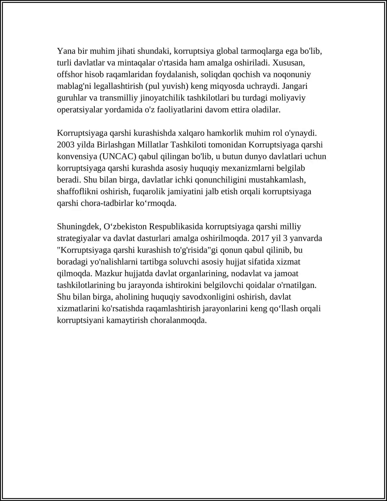 KORRUPSIYA MASALASI KELIB CHIQISHI,OQIBATLARI VA UNING OLDINI OLISH YOʻLLARI 4