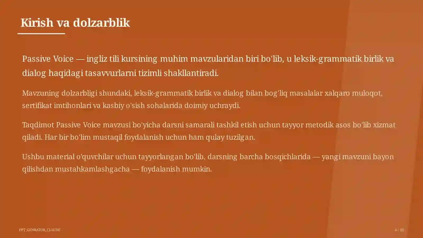 Passive Voice (9-sinf) 4