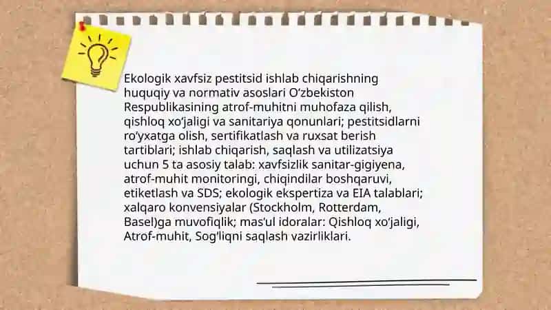 Ekologik xavfsiz pestitsid ishlab chiqarish konsepsiyasi 4