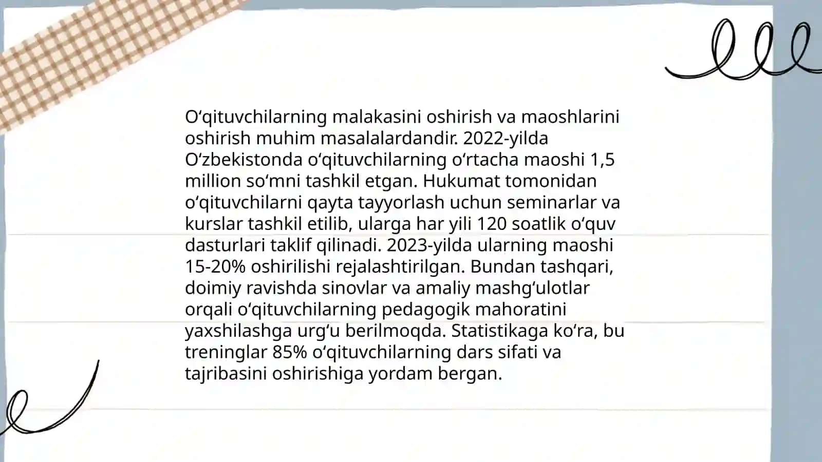Oʻzbekiston respublikasi maktabgacha taʼlim tizimining 2030- yilgacha rivojlantirish kompensatsiyasi 4