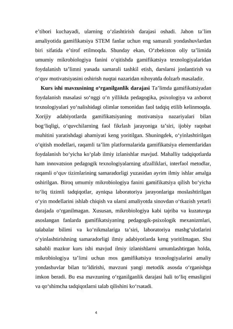 Umumiy mikrobiologiya darslarida gamifikatsiya (o‘yin texnologiyalari) orqali ta’limni faollashtirish 4