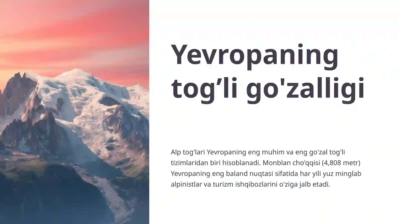 Jahonning turistik regionlari: Yevropa mintaqasi 4