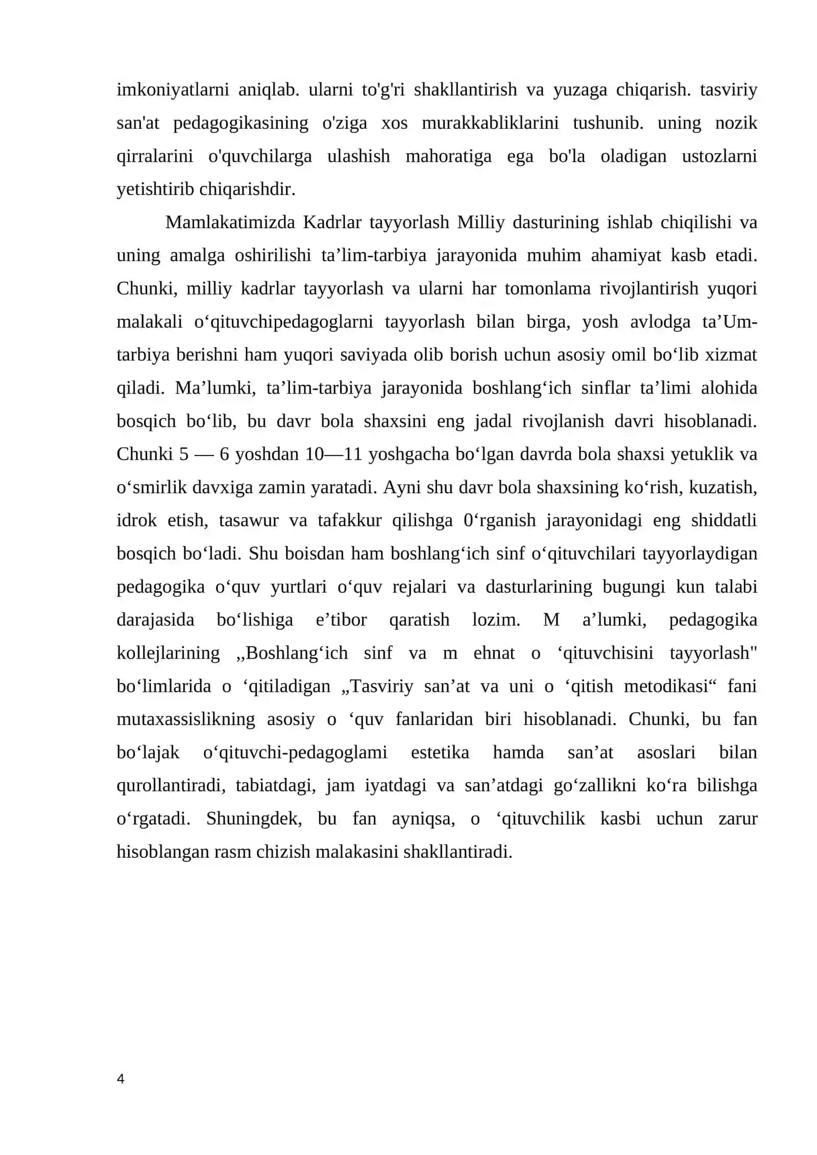 TASVIRIY SAN'AT DARSLARINI LOYIHALASHTIRISH VA AMALDA QO'LLASH METODI 4