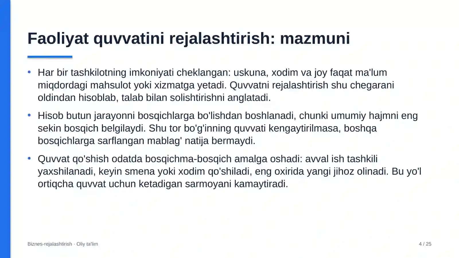 Bolalar shifoxonalarida faoliyat quvvatini rejalashtirish 4