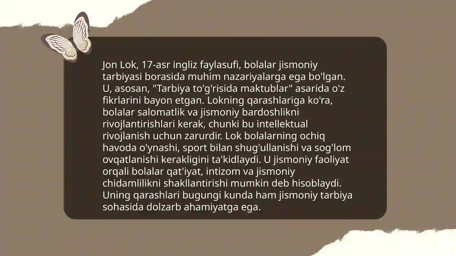Gʻarb davlatlari va mutafakkirlarining bolalar jismoniy tarbiyasi haqidagi qarashlari va tajribalari 4