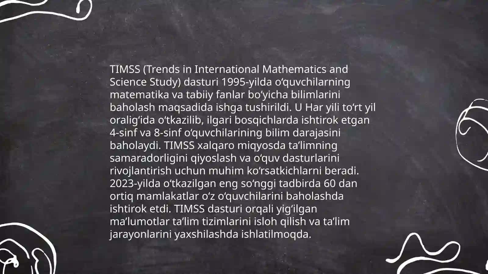 TIMSS xalqaro baholash dasturi 4
