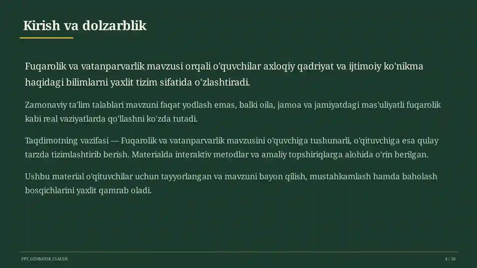 Fuqarolik va vatanparvarlik (8-sinf) 4