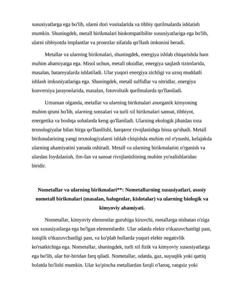 Anorganik birikmalarning eng muhim sinflari 4