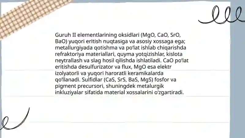 Guruh elementlarining binary birikmalari va sanaotdagi ahamiyati 4