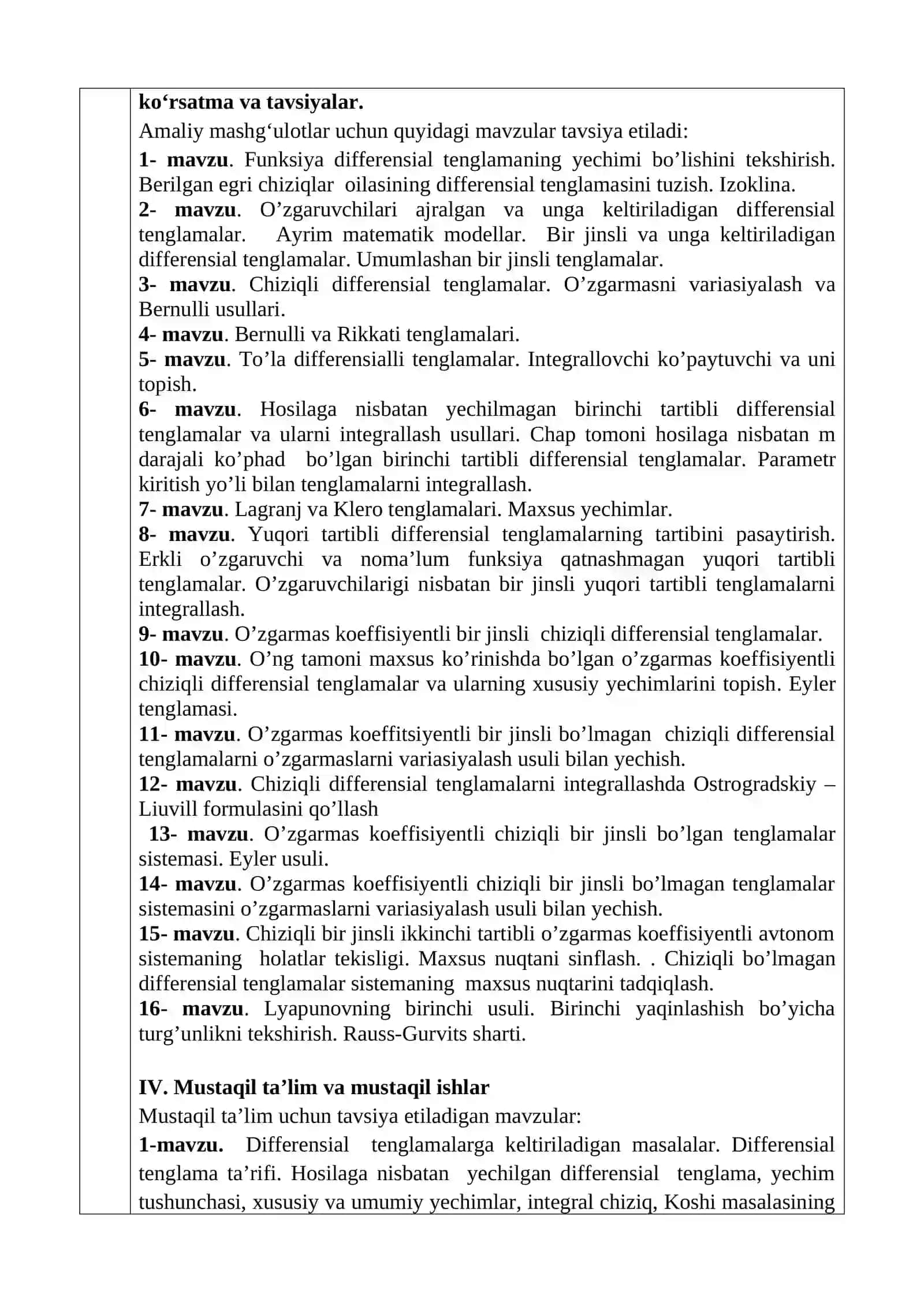 DIFFERENSIAL TENGLAMALAR FAN DASTURI 4