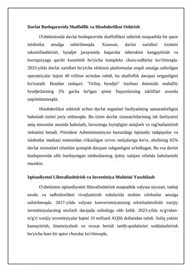 O‘zbekistonda amalga oshirilayotgan yangi o‘zgarishlar 4