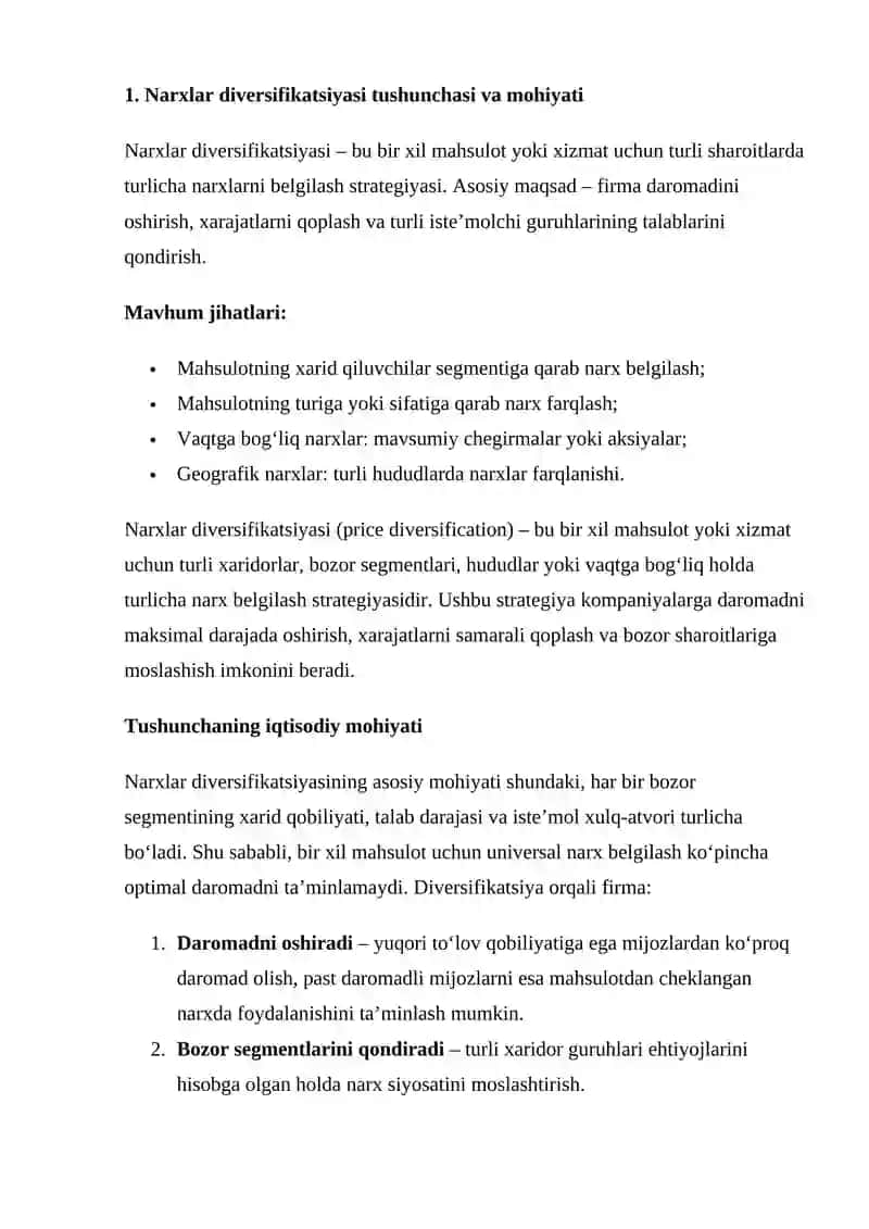 Narxlardagi diversifikasiya 4