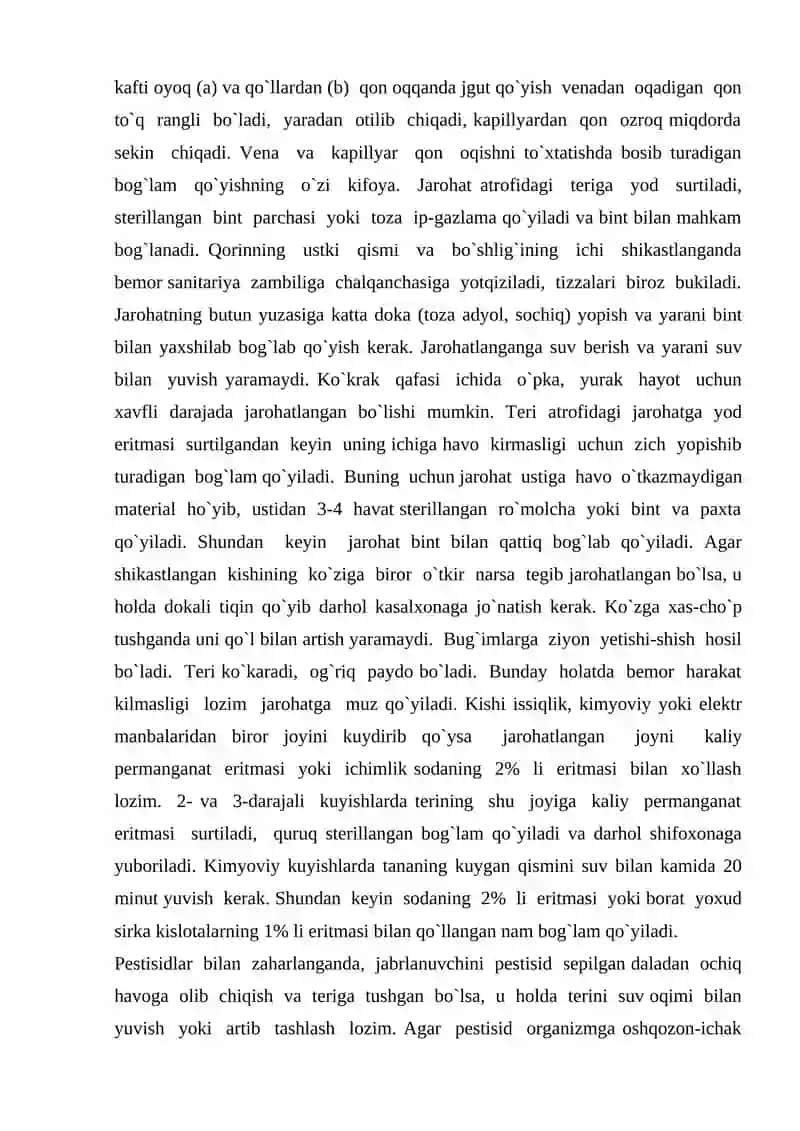 Birinchi yordam ko`rsatishning umumiy tamoyillari 4