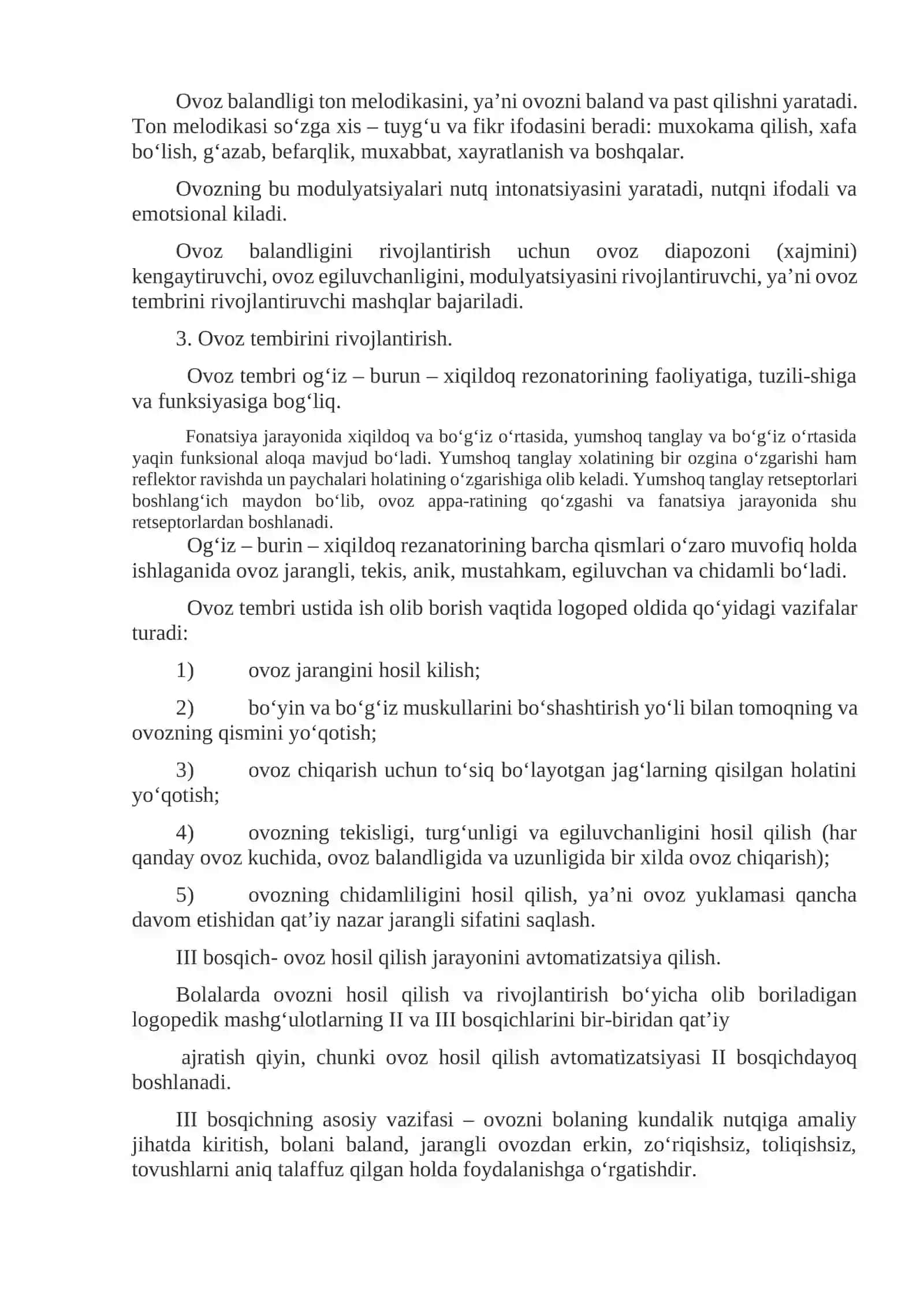 Ovoz buzilishlarini bartaraf etishda asosiy bosqich 4