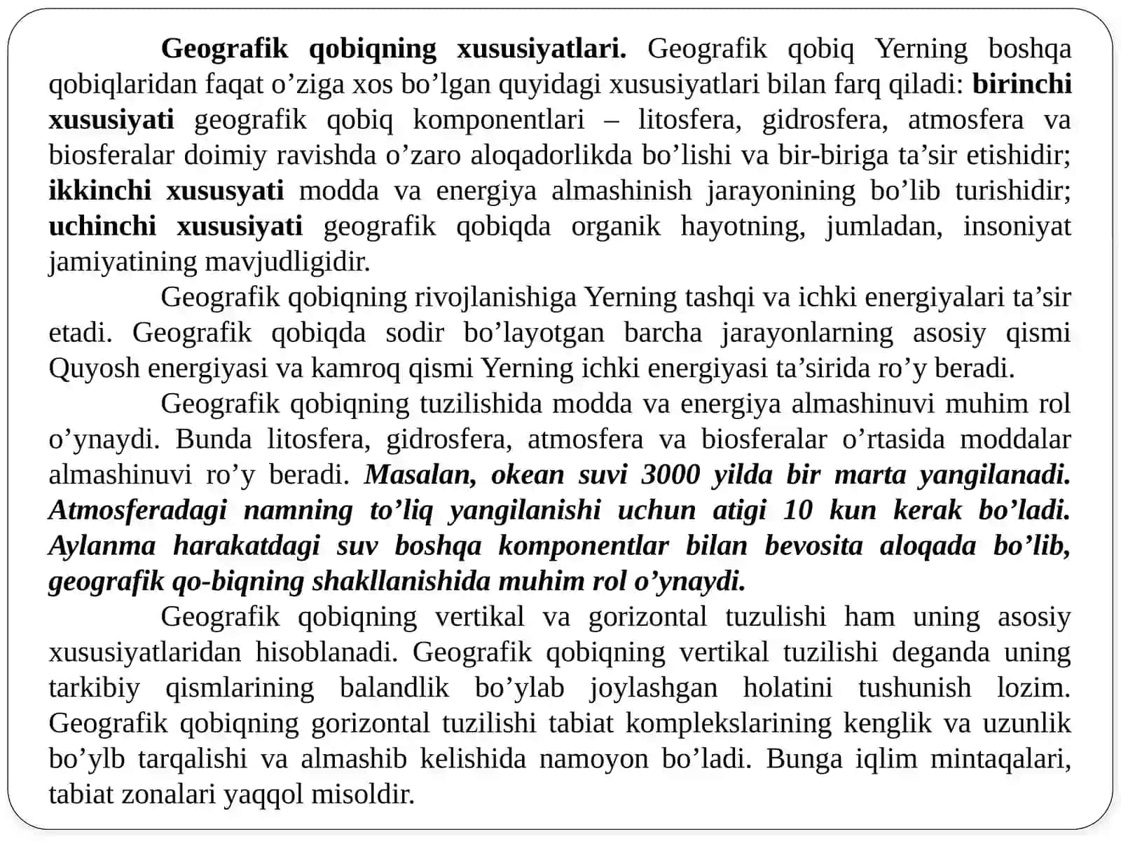 GEOGRAFIK QOBIQNING UMUMIY TAVSIFI VA ASOSIY XUSUSIYATLARI 4