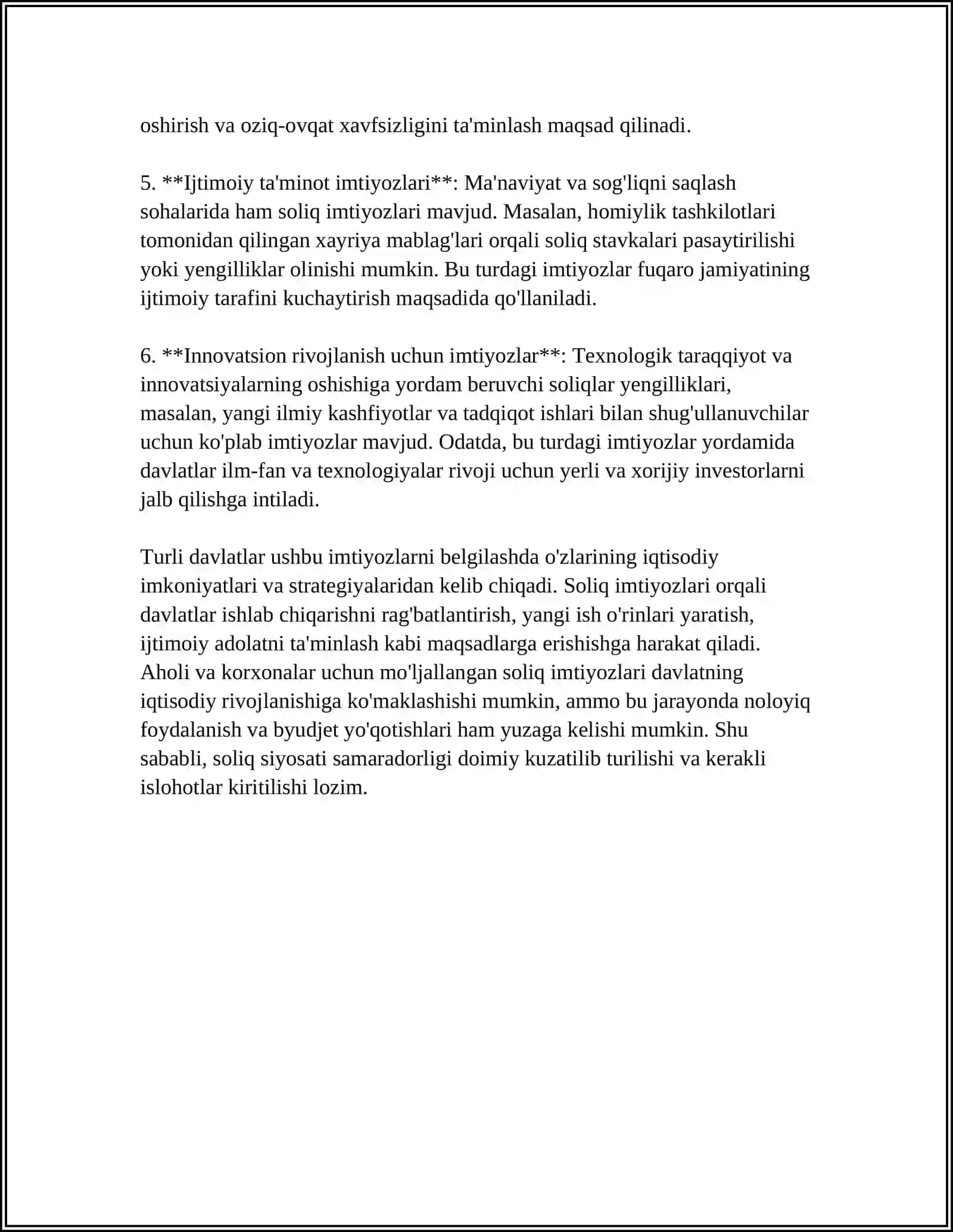 SOLINADIGAN SOLIQLARDAN IMTIYOZLAR 4