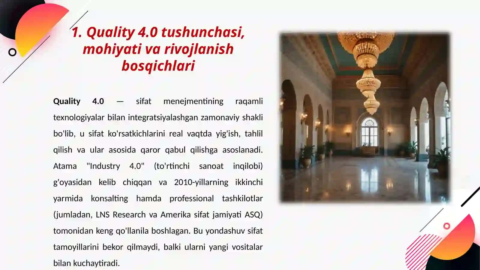 Quality 4.0 sifat menejmenti turizm va mehmonxona biznesida qo'llash 4