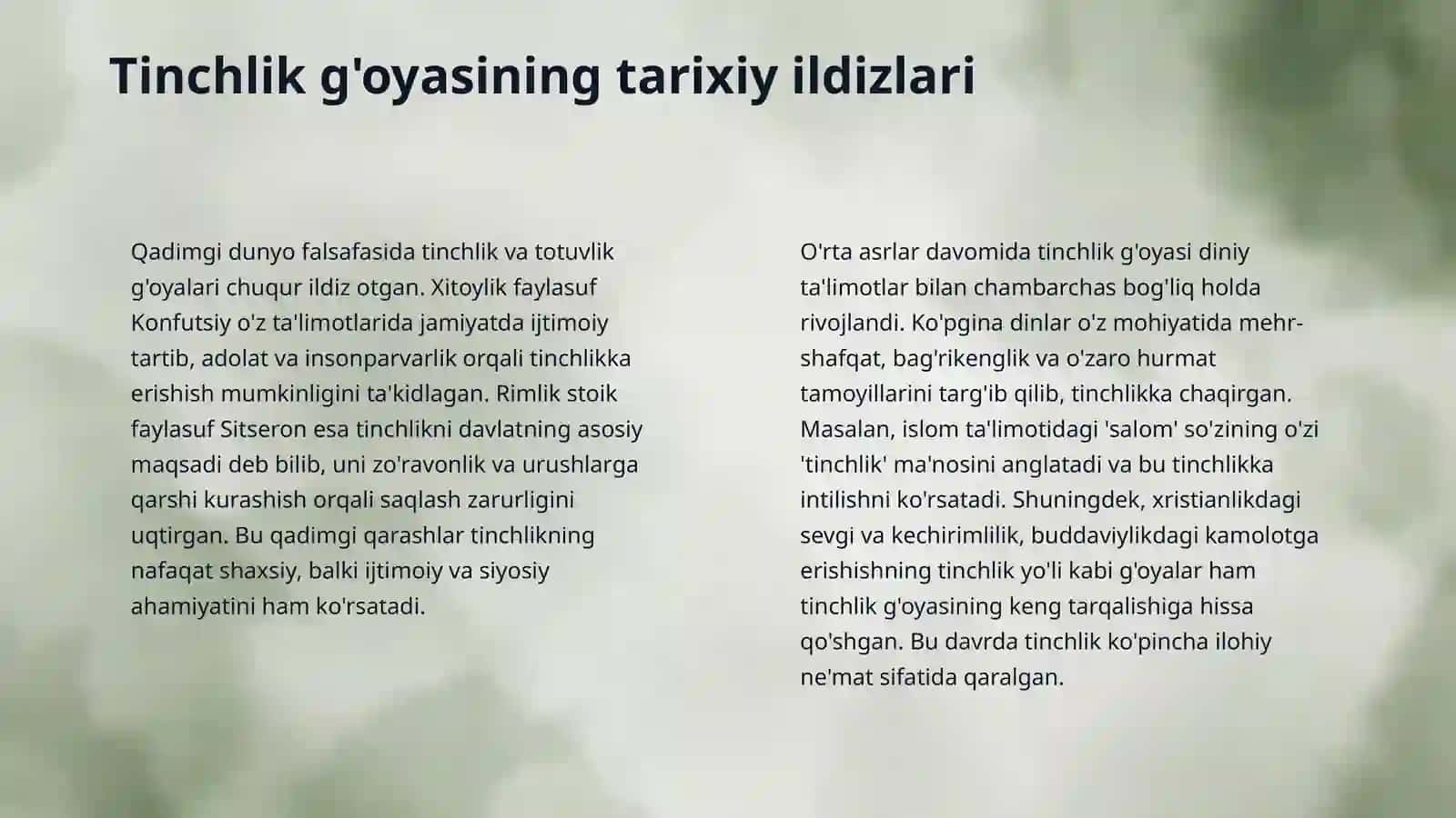 Tinchlik bering dunyoga 4