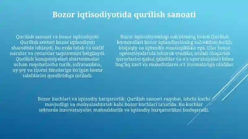Qurilish Korxonasi Bozor Iqtisodiyotining Subyekti Sifatida 4