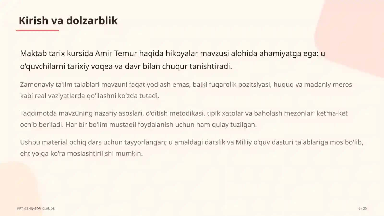 Amir Temur haqida hikoyalar (5-sinf) 4