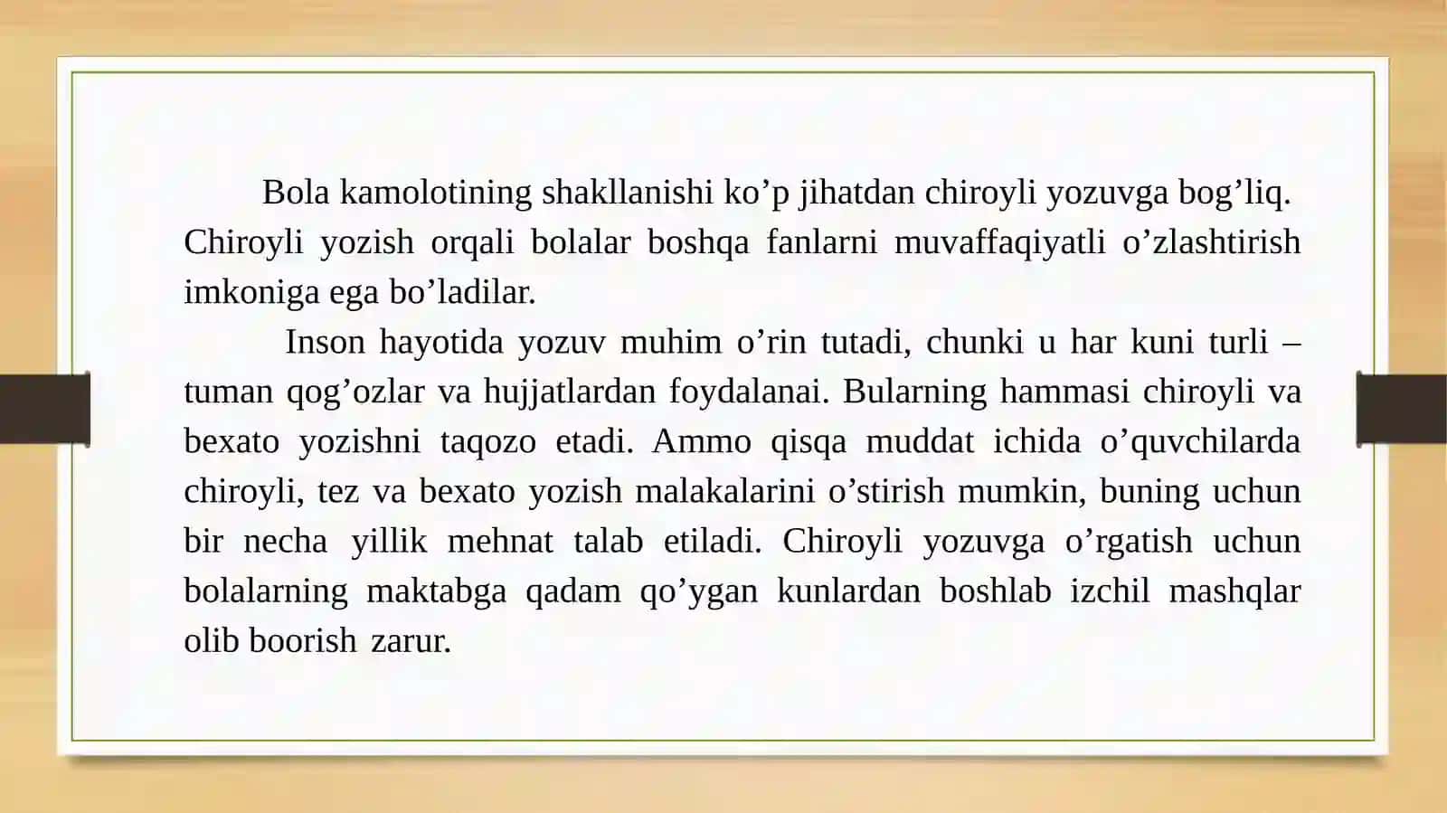 Husnixat  o‘qitish  texnologiyasi  fanining maqsadi va vazifalari 4