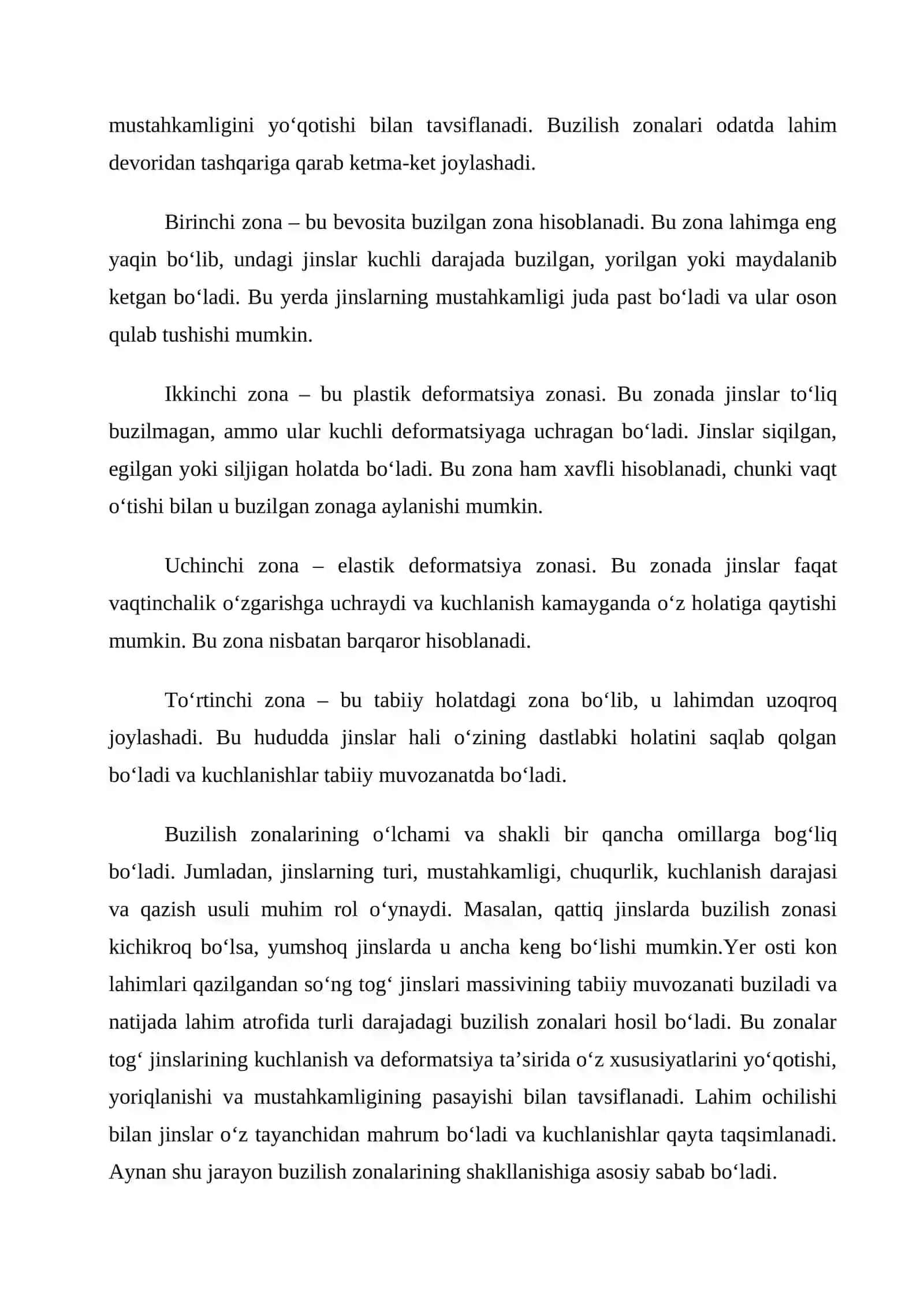 YER OSTI KON LAHIMLARI ATROFIDA TOG‘ JINSLARINING BUZILISH ZONASI 4