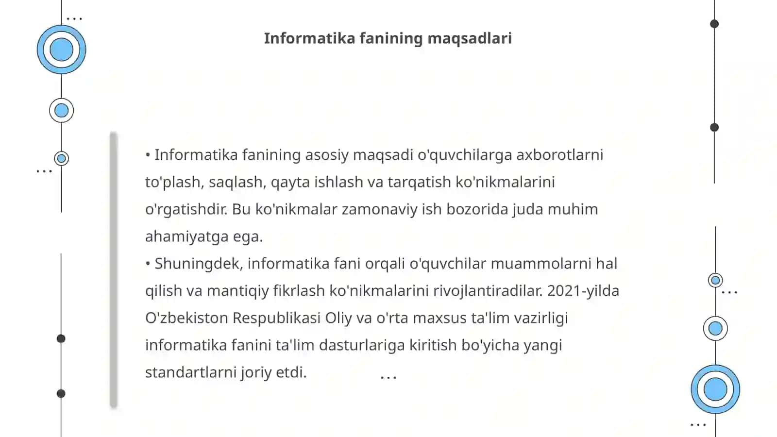 Uzluksiz ta'lim tizimida Informatika va axborot texnologiyalari fanlarining mazmuni 4