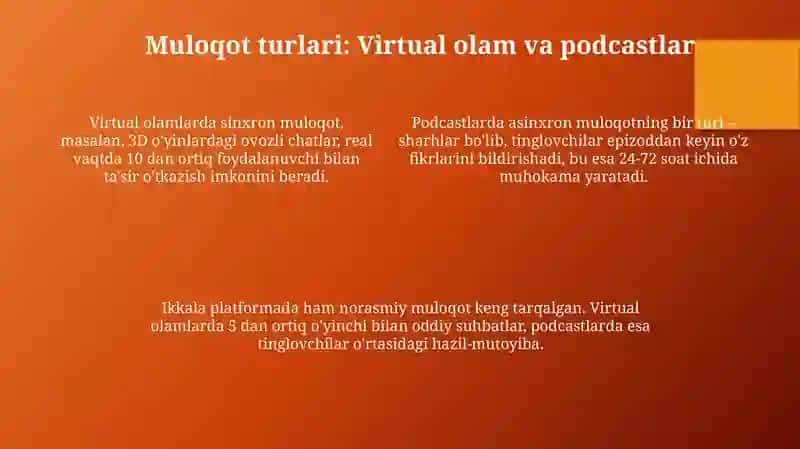 Virtual olam va podcastlar 4