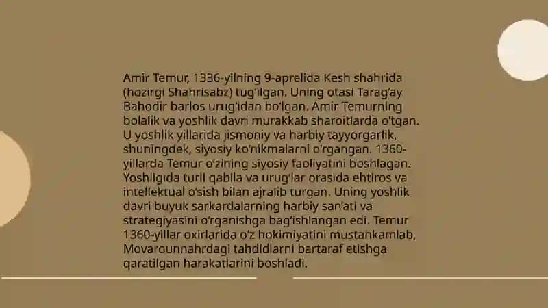 Amir Temur hayoti 4