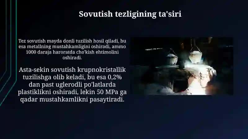 Kristallanish va erish nazariyasi. Po’lat quymasining tuzilishi 4