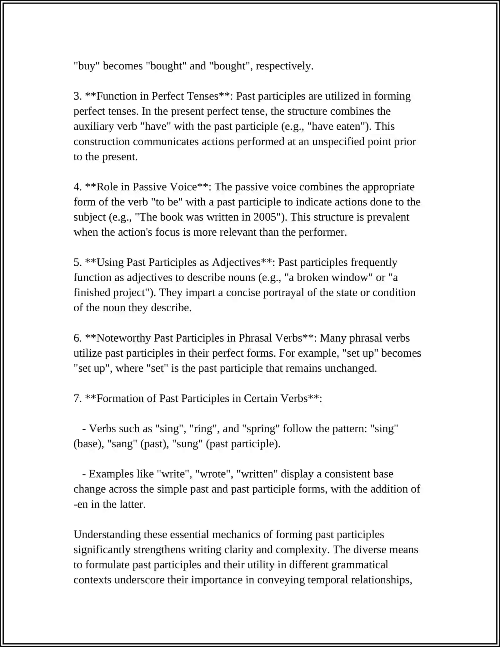 PAST PARTICIPLE 4