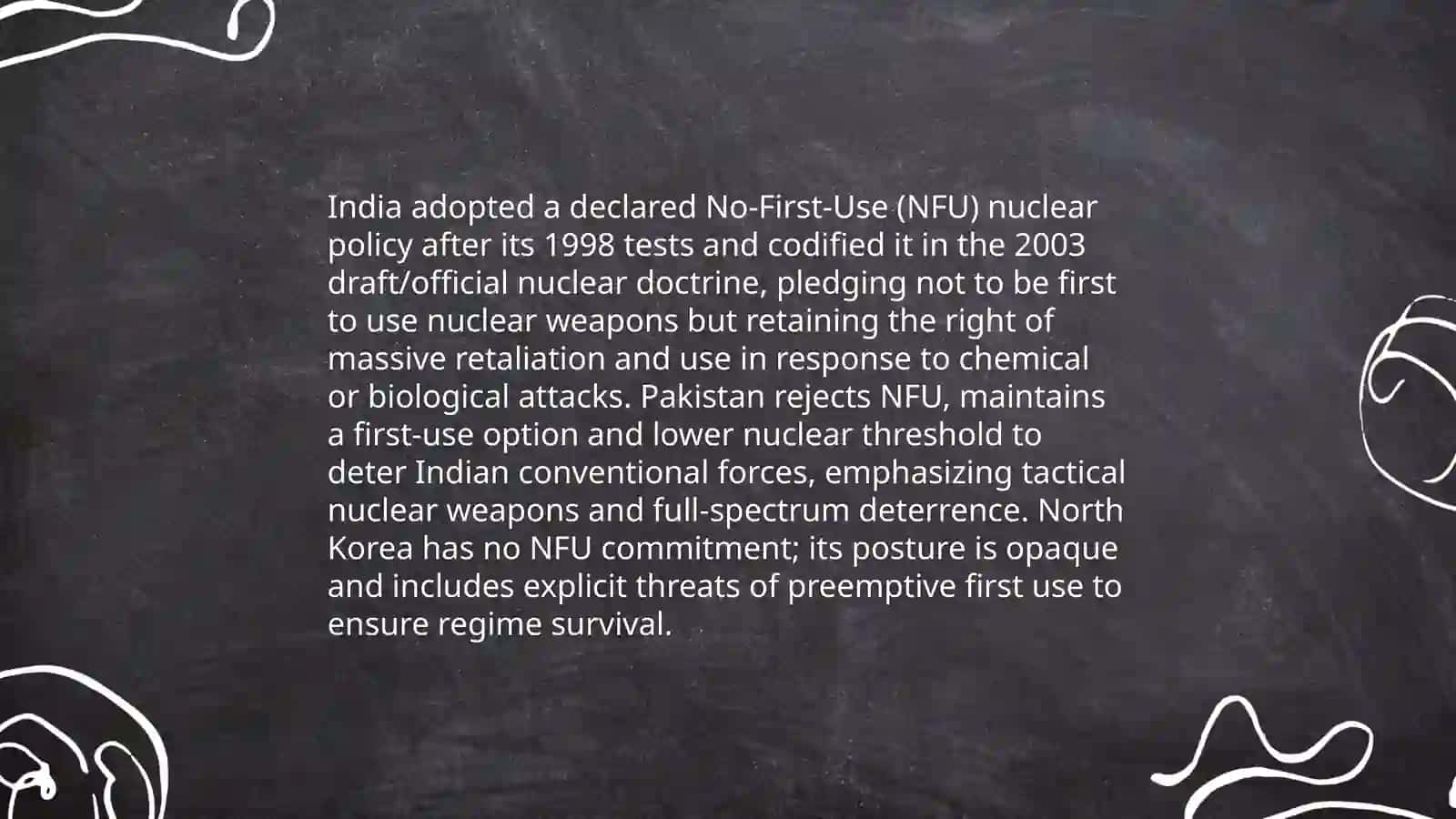 Security and Defense Policy. Nuclear policy of India, Pakistan, and North Korea 4